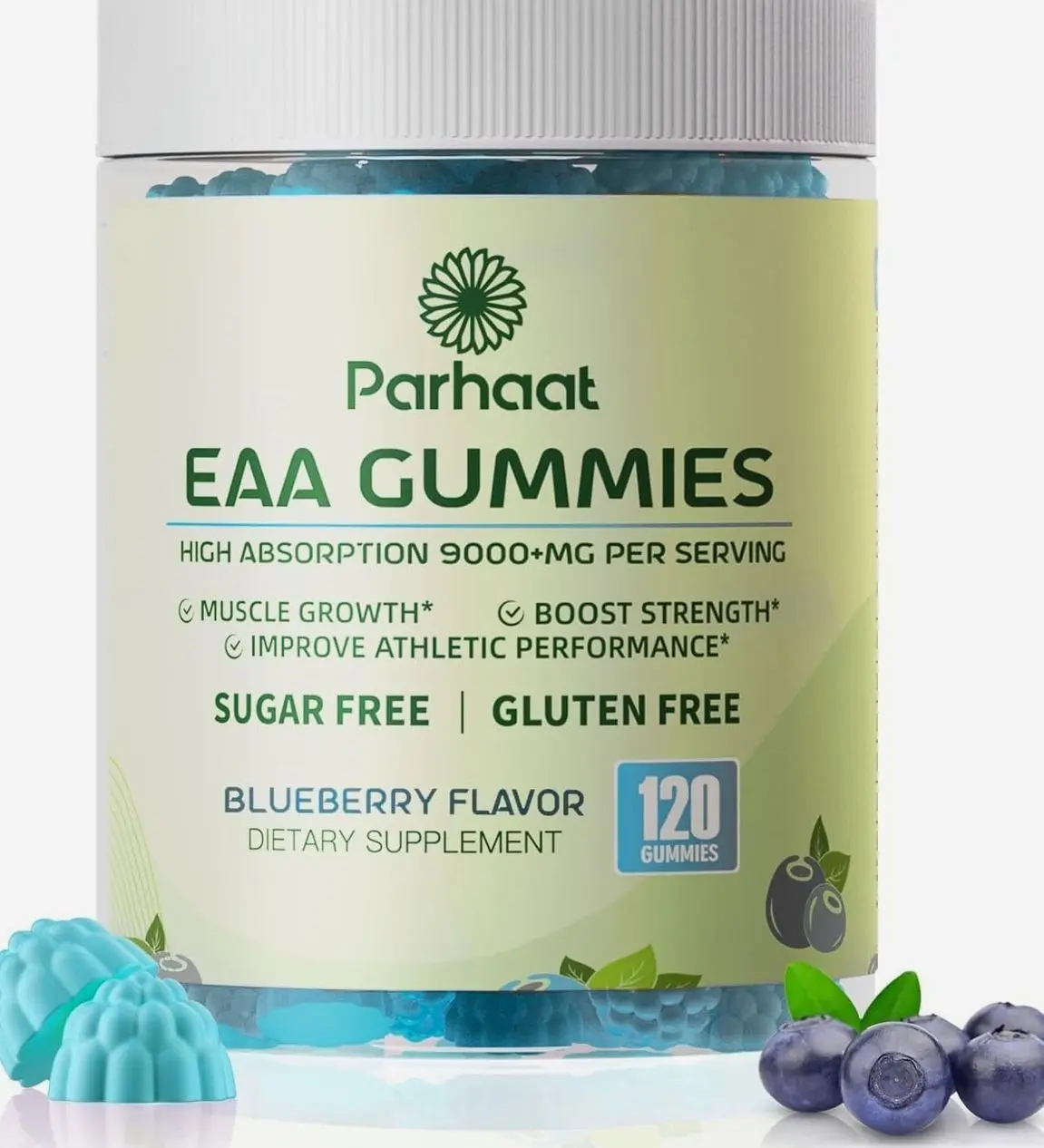 EAA Gummies 120 Gummies (Pineapple), Essential Amino Acids - All 9 Essential Aminos (EAA) and All Branched-Chain Aminos (BCAAs), Non-GMO, Gluten Free, Vegetarian Friendly