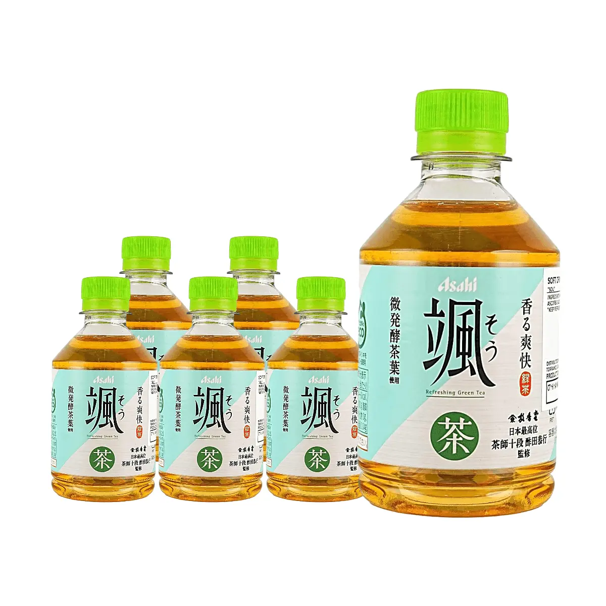 ASAHI Japanese Green Tea 275ml x 6 Pack - Lightly Fermented Sencha by Master Tea Taster