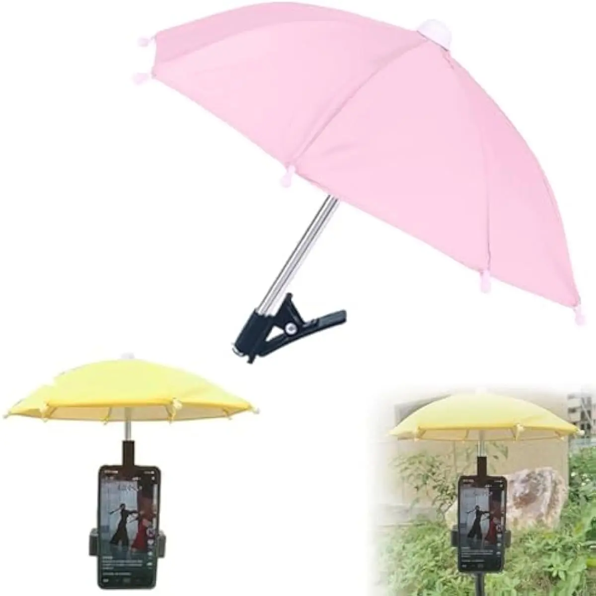 Phone Umbrella, 2024New UV Protection Phone Umbrella for Sun,Universal Adjustable Suction Cup Phone Stand Umbrella for Phone,Sun Shade Cover Cell Phone Umbrella Sun Shade