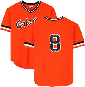 Cal Ripken Jr. Baltimore Orioles Autographed Orange Mitchell & Ness Replica Batting Practice Jersey with "HOF 07" Inscription - Fanatics Authentic Certified