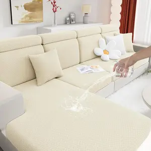 hyha Waterproof Couch Cushion Covers, Wear Resistant Couch Cover, Anti Slip Sofa Slipcovers Washable, Soft Thick Furniture Protector for Pets Dog (1 Piece for Medium, Beige)