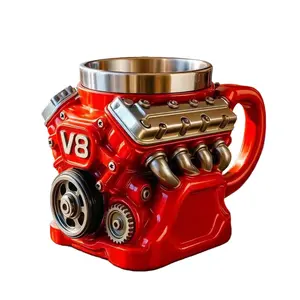 V8 Engine Shape Charm - Reusable Washable Stainless Resin Fashion Accessory for Tumblers, Cups, Costume Jewelry Decorations, Tumbler