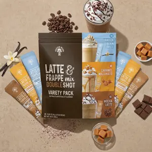 The Frozen Bean Combo Variety Pack Frappe & Latte Instant Mix (30 Sticks) Coffee Packets Beverage