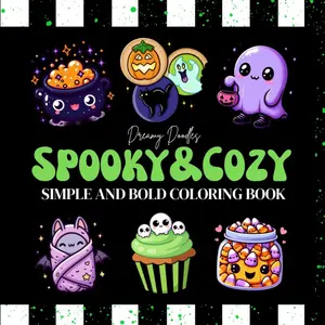 Spooky & Cozy Coloring Book by Dreamy Doodles - Unique Eerie and Cozy Tones for Creative Coloring Enthusiasts