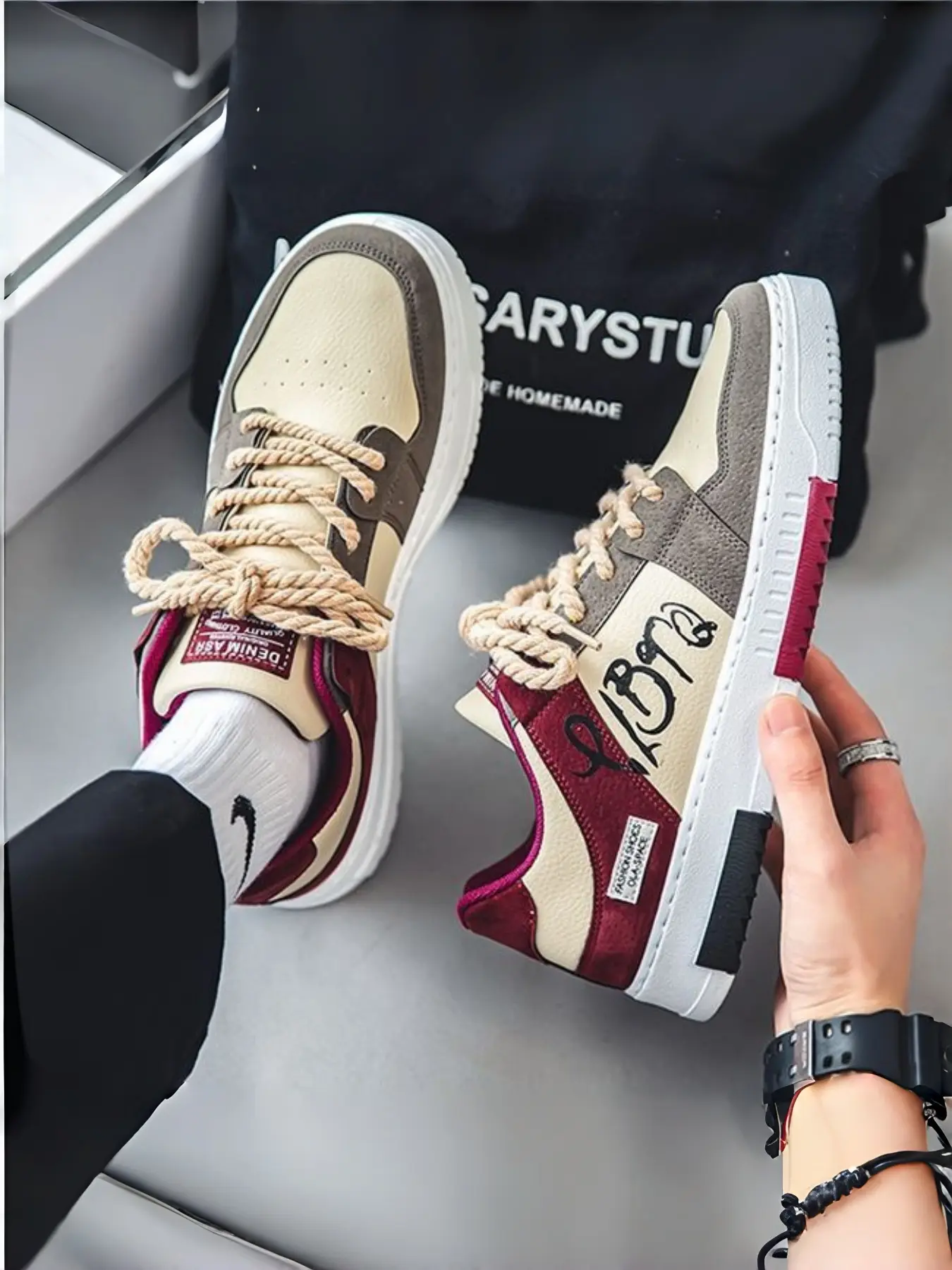 Mens Japanese-Inspired Casual Sneakers | Unique Style for Students | Versatile Lifestyle Walking Shoes