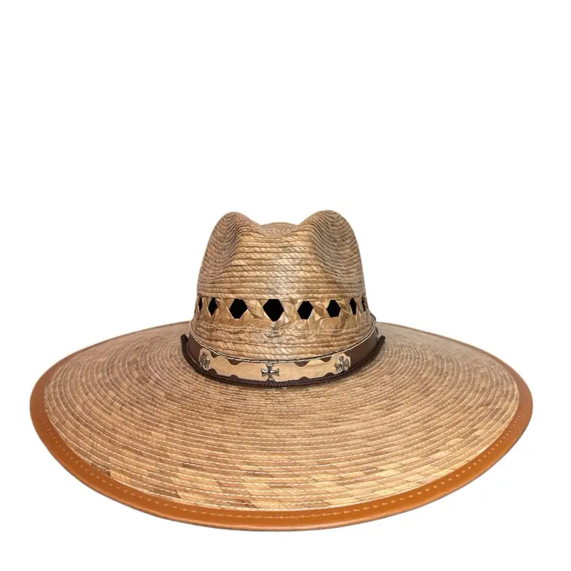 Palm Straw Hat with Hat Pin - Natural Design & Unique Pin Feature/ Sombrero de Palma