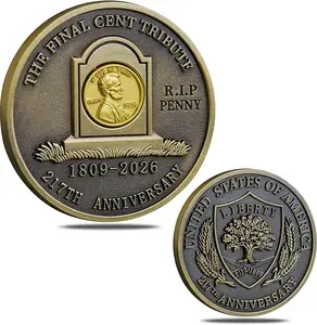 Abraham Lincoln President Coin, Last Lincoln Penny Collectible, Patriotic Copper Tribute Token, American History Gift for Coin Collectors and Veterans