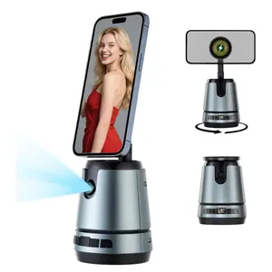 Smart Auto Face-Tracking Tripod with MagSafe Wireless Charging & Remote – 360° Rotating Gesture-Controlled Stand, No App Required, Rechargeable for iPhone & Android Selfies Portable Folding Smartphone