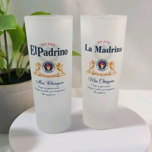 El Padrino & La Madrina Set of Godparents Shot Glasses 3oz - Personalized Mas Chingon & Mas Chingona Design for Special Occasions