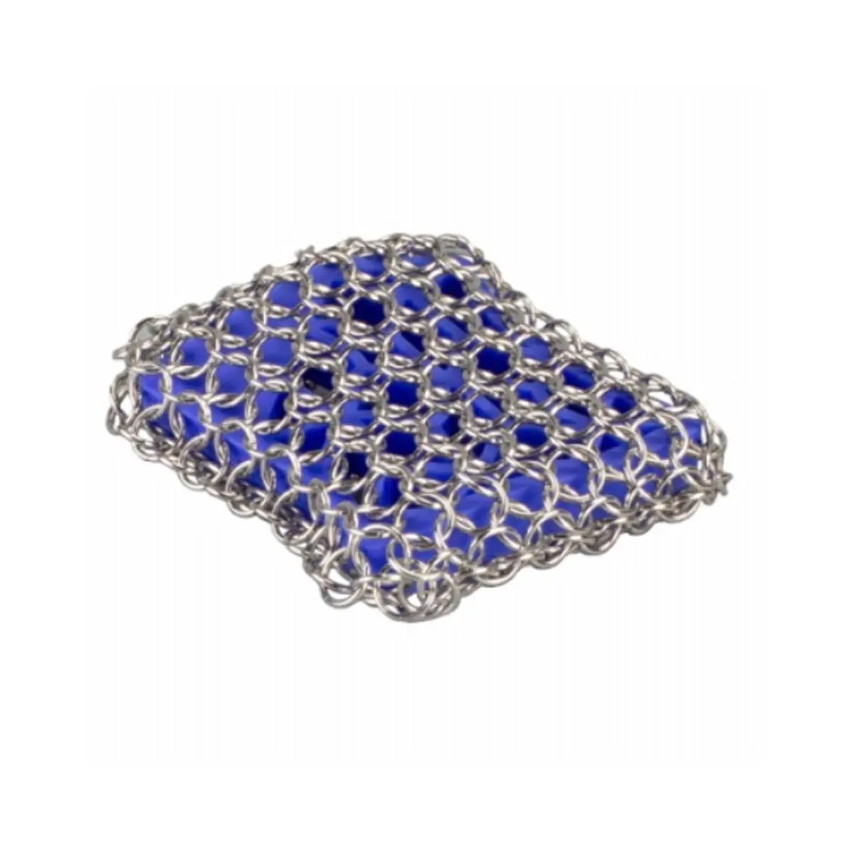 212 MAIN Silicone Chainmail Reptile & Amphibian Cleaning Scrubbing Pad with Blue Sponge, Pet Cleaning Tool