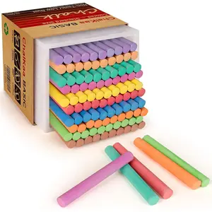 Dustless Colored Chalk 100PCS 10 Colors Non-Toxic Classroom Chalks for Teachers & Students School Chalkboard Supplies