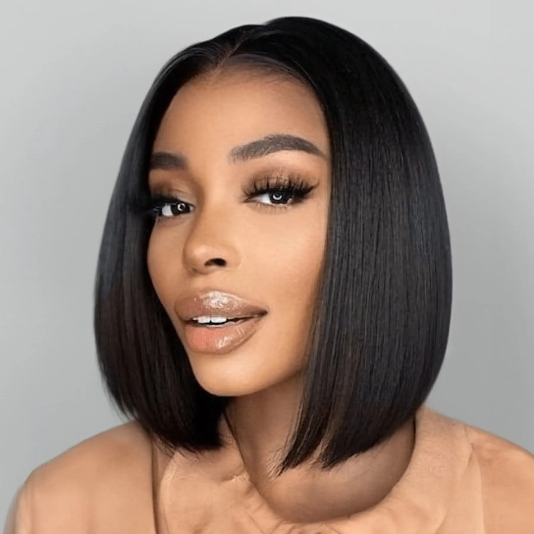 Nadula ByeBye Knots 7x5 Silky Straight Bob Glueless Wig Pre-Cut Lace Pre-Plucked Pre-Bleached Beginner Friendly Human hair Lace closure Wig Summervibes TikTokShopStockUp