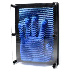 THY COLLECTIBLES 5"x7" Plastic 3D Pin Art Board with Plastic Pins - Classic Tactile Toy, Sculpture Impression Mold, Dark Blue 3-Dimensional Collectible