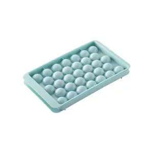 33 Cells Circle Hockey PP Mold Frozen Whiskey Ball Popsicle Ice Cube Tray Box Lollipop Making Gifts Kitchen Tools Accessories