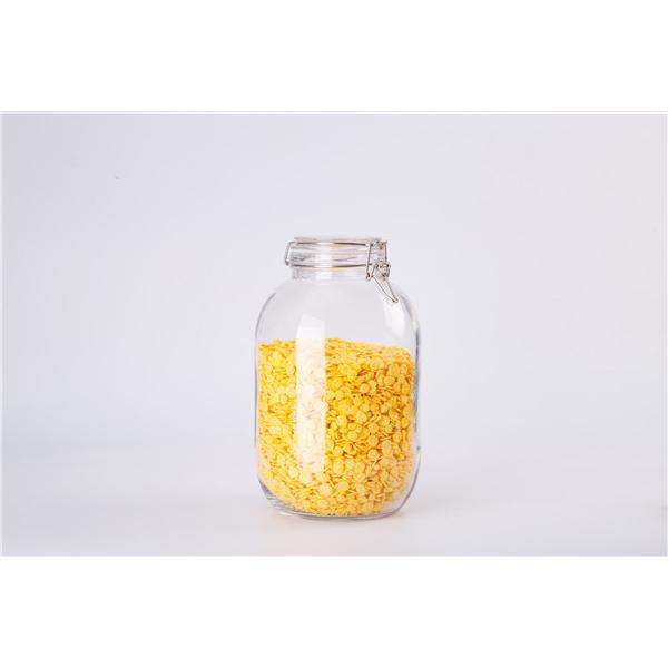 Glass Sealed Jar with Snap Lid Tea Jar Square Round Glass Bottle Honey Jar Pickle Jar Dried Fruit Grain Sealed Bottle