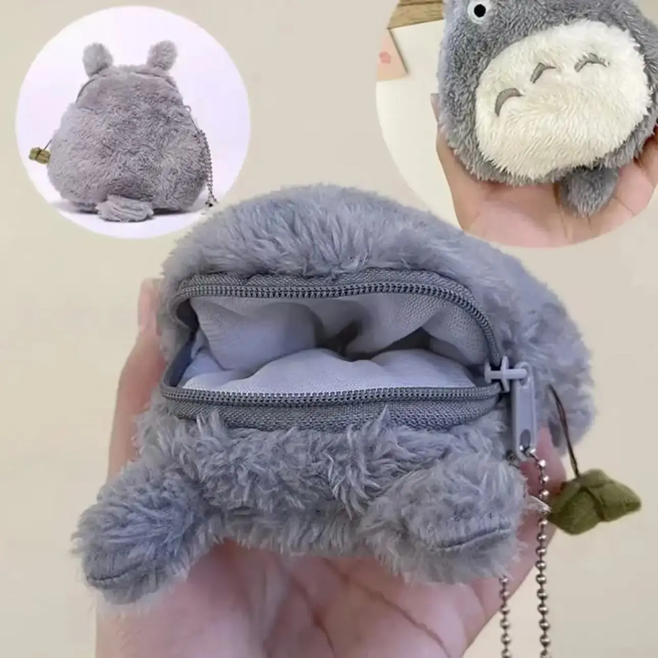 Cute Cat Coin Purse Soft Plush Zipper Small Wallet for Kids Teens Girls Women Kawaii Data Cables Earphones Bag Key Pouch