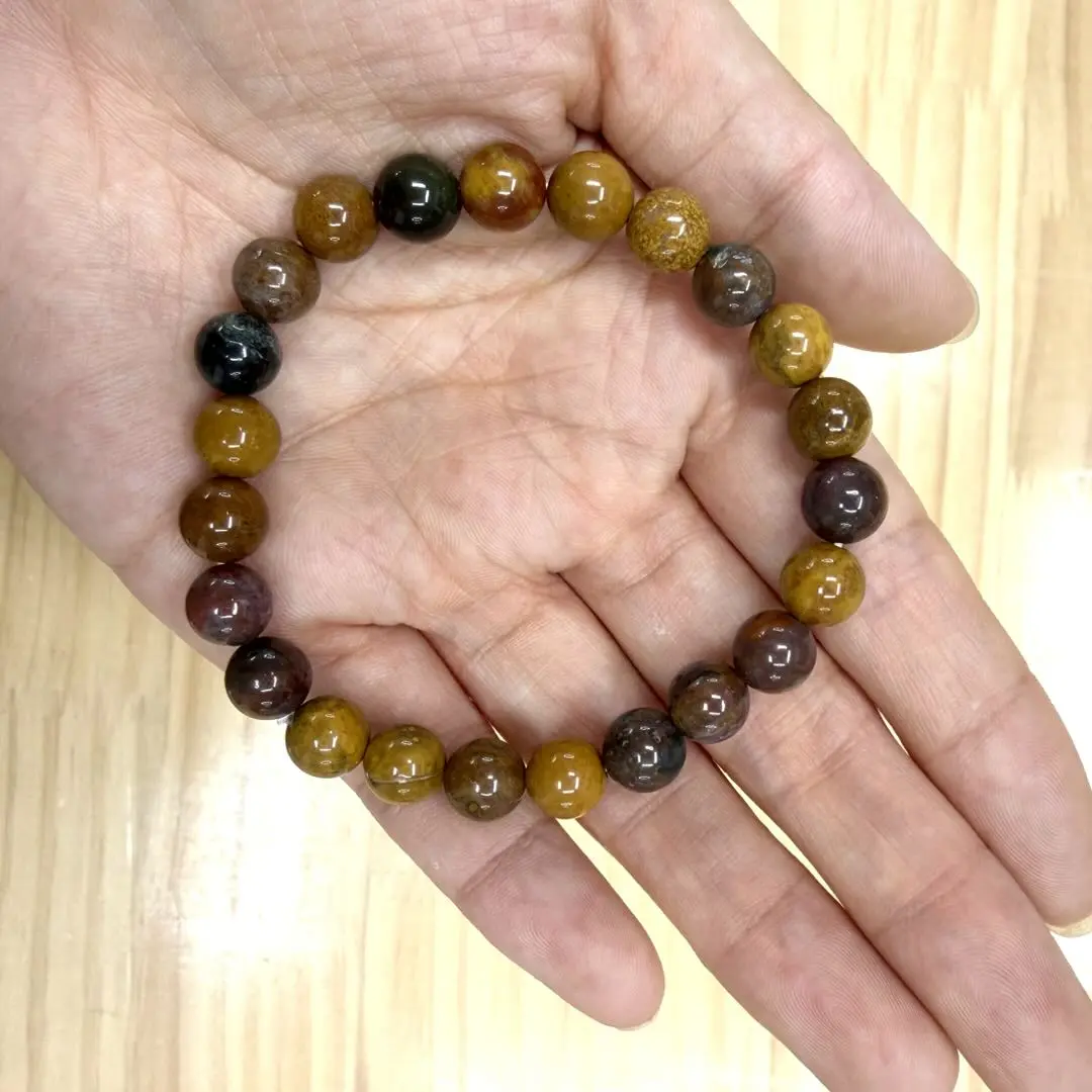 Julia(10758)gc.8mm ocean jasper bracelet 14 pcs