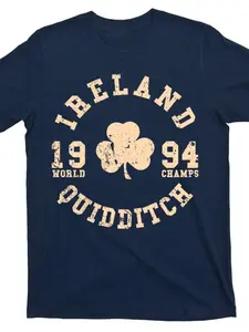 Irish Quidditch Team 1994 World Champions T-Shirt, St Patrick's Day Celebration Clothing, Unisex Casual Wear, Perfect Gift Option