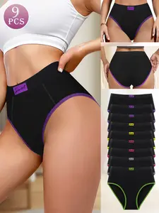 Women's Seamless Low Waist Panties, Soft Elastic Fabric, Plain Vertical Stripes/collared Edges Design, Elegant & Simple Style