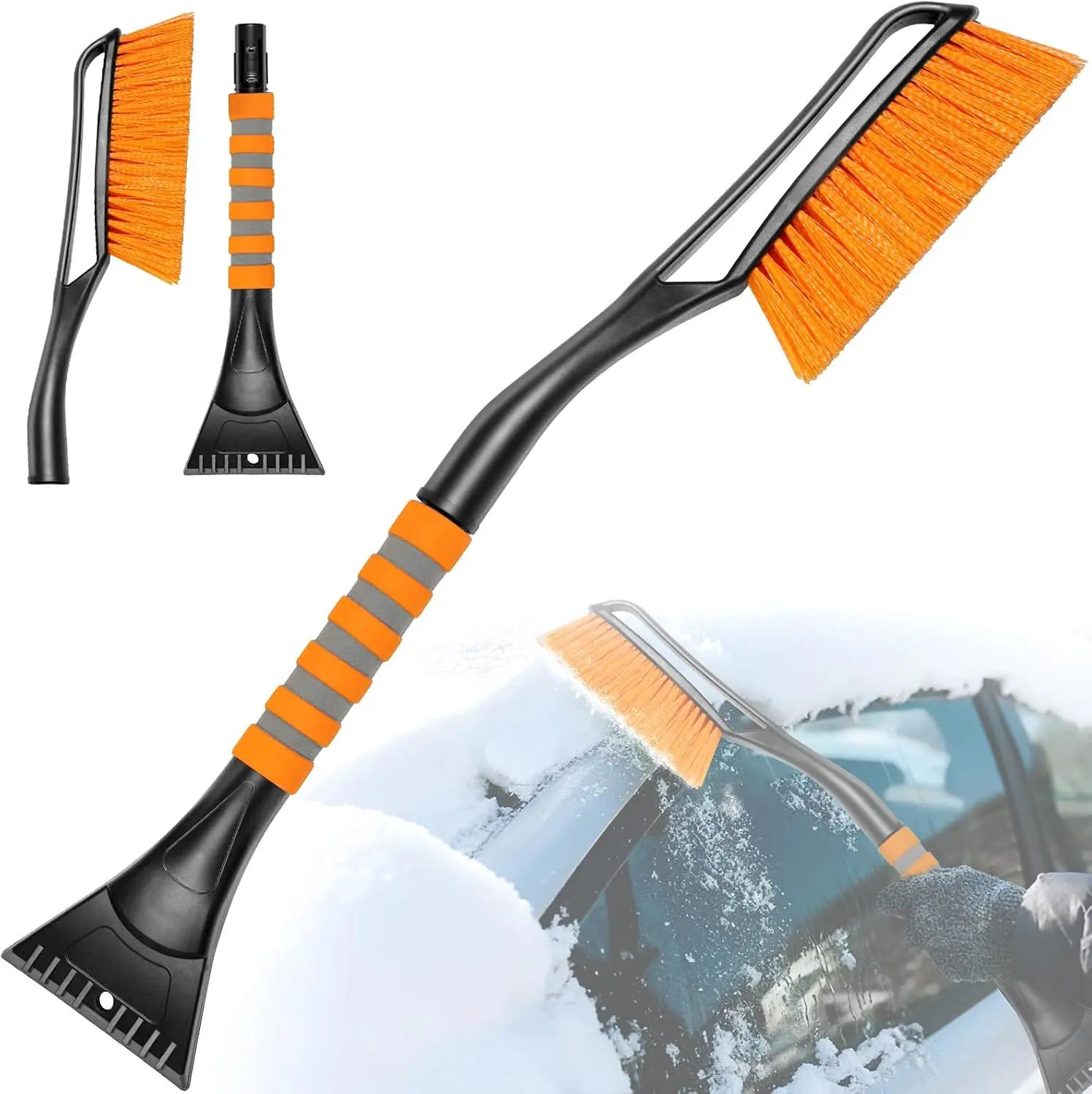 DIBMS 25" Snow Brush and Ice Scrapers for Car Windshield, 2-in-1 Detachable Design with Paint Protection, Extra Long Snow Removal Tool for Cars, Trucks, SUVs - Great for Drivers