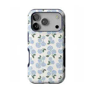 Casely iPhone 17 Pro Case | Nantucket Cottage | Blue Hydrangea | Bold Protective Design | Compatible with MagSafe
