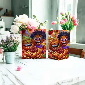 Cartoon Pattern Laser Ziplock Bag, 10/20/40pcs Reusable Stand Up Bag with Handle, Gift Wrapping Supplies for Wedding Birthday Party