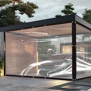 13*10FT Clear Tarps with GrommetsHeavy Duty Waterproof TarpCover,Transparent Polyethylene VinyTarpaulin for Outdoor,Plant,GardenRain Tent