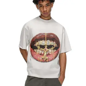 High-Quality Golden Cross Diamond Patch Grills Print Y2k T-shirt, Unisex Cotton Crewneck T-Shirt - Medium, Short Sleeve, Casual Streetwear Printed Tee Hoodie Menswear