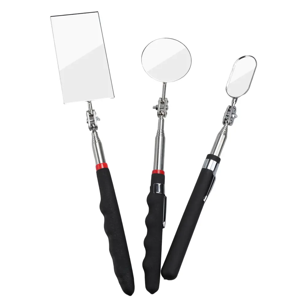 [Summervibes] 3Pcs/Set Telescoping Inspection Mirror,Round Square Mirror Inspection Tool for Checking Vehicle,Observing Eyelashes Mouth and Other Small Parts,Halloween Christmas Gifts,Hand Tools Kits