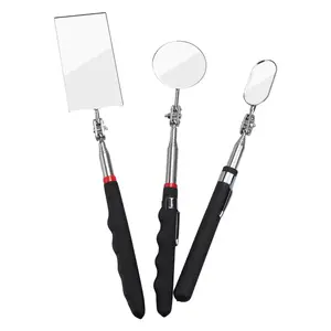[Summervibes] 3Pcs/Set Telescoping Inspection Mirror,Round Square Mirror Inspection Tool for Checking Vehicle,Observing Eyelashes Mouth and Other Small Parts,Halloween Christmas Gifts,Hand Tools Kits
