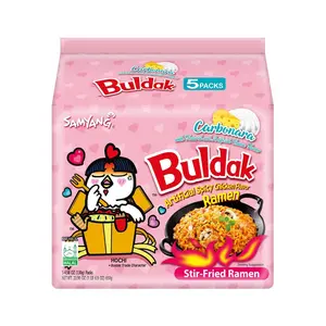 Samyang Buldak Spicy Ramen, Hot Chicken Ramen, Korean Stir-Fried Instant Noodle, Carbonara, 4.58 Ounce (Pack of 5)
