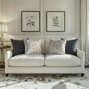 Vintage contrasting floral pillows and cushions, elegant red and blue floral leaf patterns, exquisite and durable, a pair of American decorative pillowcases, multiple styles to choose from, 17.71 x 17.71 inches