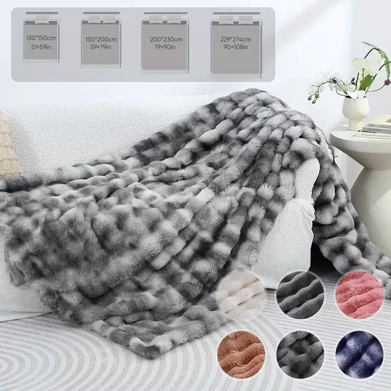Elegear Knitting Faux Rabbit Soft Fleece Blanket - Ultra-Soft Polyester Plush All-Season Throw, Glam Machine Wash Lightweight Bedspread for Bed, Sofa | Light-Friendly Multifunctional Bedding for Adults (Watch Party Comfy Vibes Cozy Style), Aesthetic Room