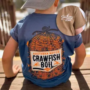Youth & Toddler Crawfish Boil Short Sleeve 2-Side Tee, Southern Boy Co Shirt, Family Matching Outfits, Dad And Son Tee, Young & Toddler Shirt