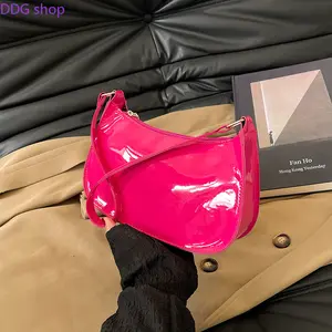 Glossy Patent Leather Women Crossbody Bag Light Luxury Minimalist Shoulder Bag Fashion Solid Color Mini Phone Bag Slim Versatile Daily Commute Handbag Casual Shopping Outdoor Travel Ladies Small Purse
