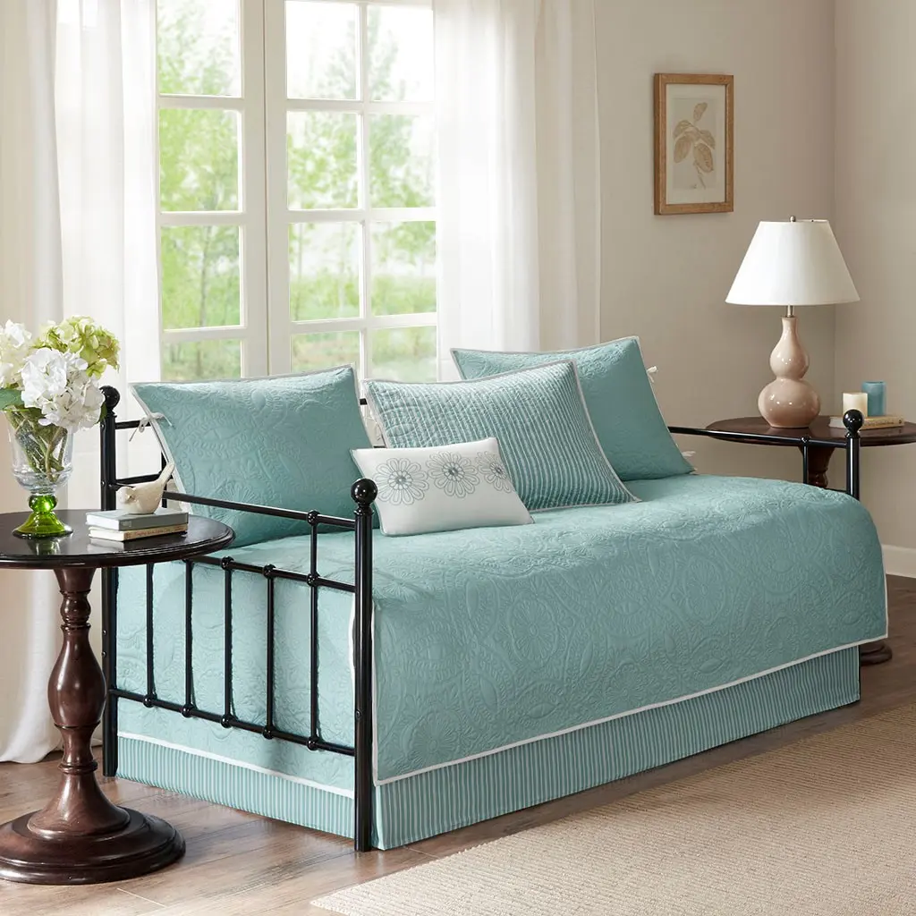 Daybed Cover Set, 6-Piece Reversible Design in Blue
