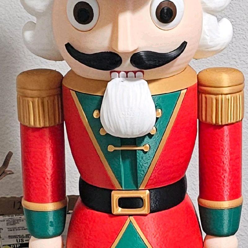 2-Foot-Tall Nutcracker - A Bold Twist on a Holiday Classic with Red Uniform and Blue Eyes for Festive Decor Christmas Gift Print Standing Ornaments Decoration