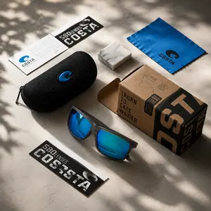 Costa Del Mar Polarized Sunglasses UV400 – Premium Outdoor Fishing Eyewear Full Set Included, Dustproof, Windproof, Anti-Blue Light, Gifts For Him/Her