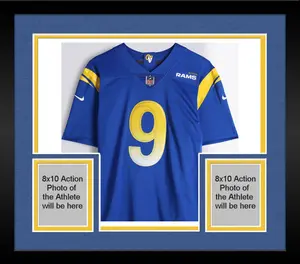 Framed Matt Stafford Los Angeles Rams Autographed Royal Nike Limited Jersey - Art by Cavier Coleman - Limited Edition #1/1 - FFAJAN26 - Fanatics Authentic Certified