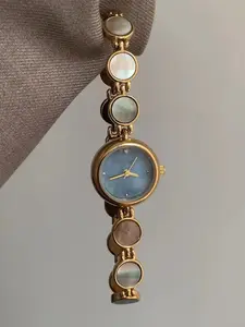 Women's Elegant Bracelet Watch, Deep Sea Shell Round Band, Geometric Design, Quartz Movement, Trendy Exquisite Watch, Perfect Gift for Women