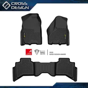 CROSSDESIGN TPE Floor Mats Fit For 09-24 Ram 1500 Quad Cab Classic Models All Weather TPE Floor Mats Liner