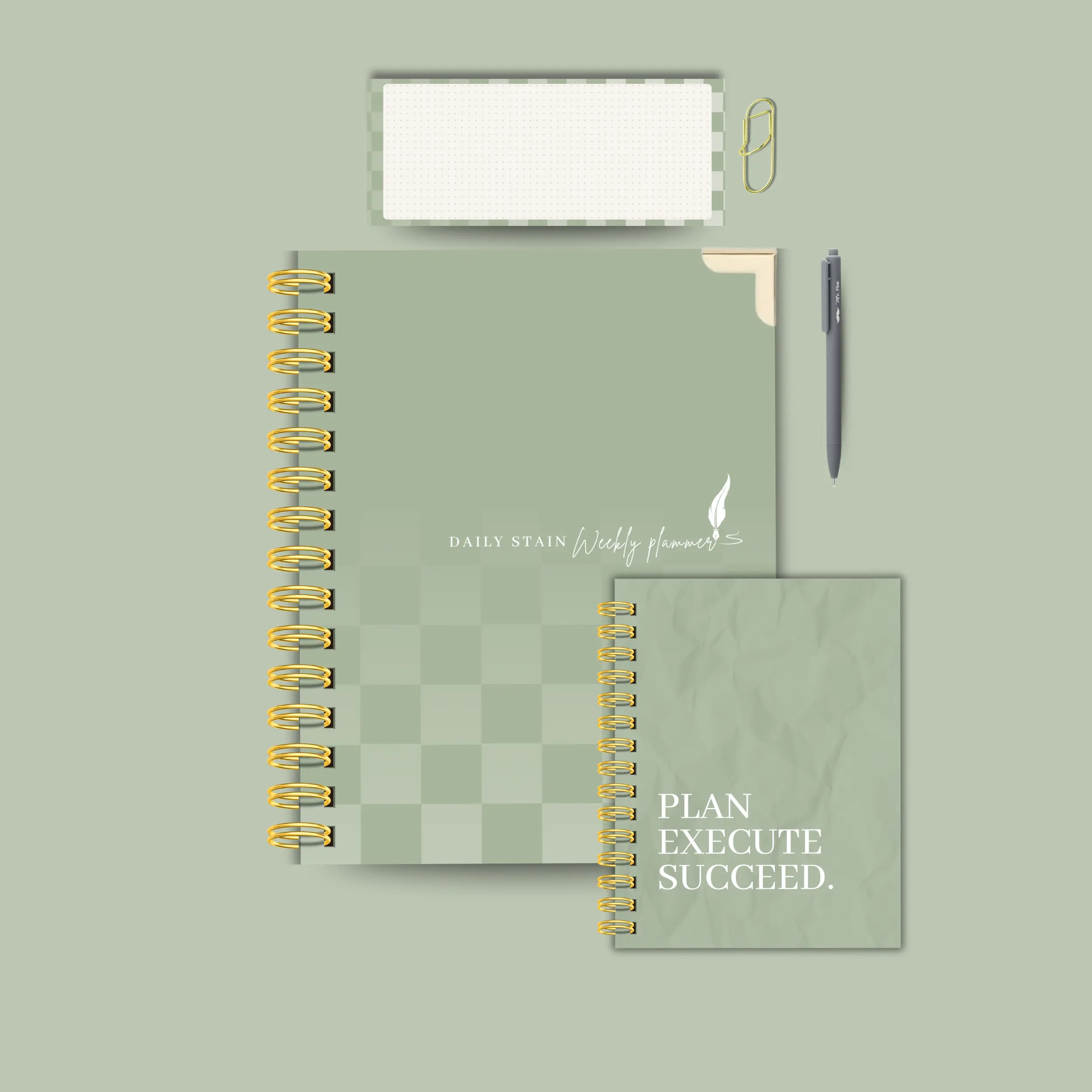 Daily Stain Ultimate Planner Bundle | Undated Planner, Notebook, Notepad, Pen & Pen Holder Set