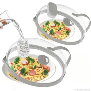 Microwave Splatter Cover with Water Steamer for  - 10 Inch Steam Microwave Splatter Guard with Handle Plate Covers for Heating  Splash Oven Lid with Built in Steamer-2PACC31EasyWearStudio