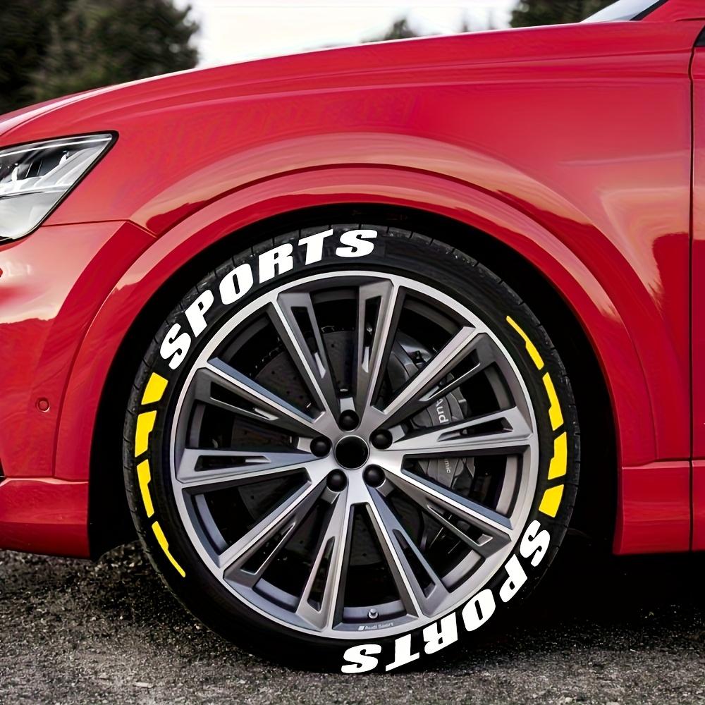 8pcs 3D Visual Effect Tire Lettering Stickers, Full Set for 4 Tires, DIY Sports Racing Wheel Decals for Cars & Motorcycles, Universal Styling Accessories.