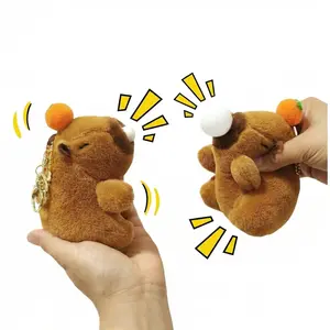 Shake Sound Capybara Keychain  – Funny Pop-Out Bubble Fidget Toy| Cute Squeeze-Sound Plush Animal| Soft Bag Charm for Backpack| Fun Stress-Relief Gift| Valentine’s Day Surprise for Kids, Teens & Girlfriend