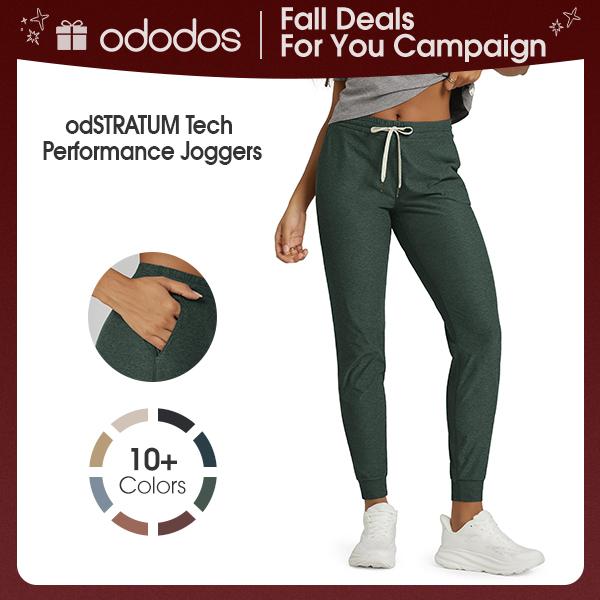 ODODOS Women's Performance Joggers - Ultra Soft odSTRATUM Tech Sweatpants Adjustable Mid Rise Pants with Pockets