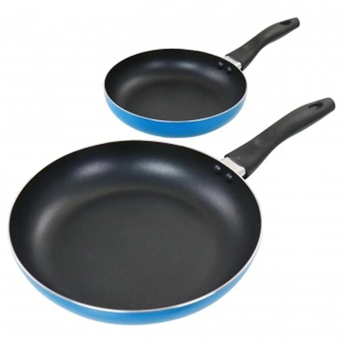 Gibson Home Nonstick Aluminum Cookware, 2-Piece 10 in. Frying Pans with Hanging Feature for Pork Preparation, Blue