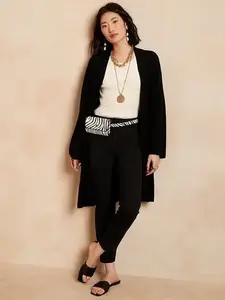 Banana Republic XS/S Petite Black Cape Cardigan Sweater Y2K Style Relaxed Fit LENZING ECOVERO Sustainable Material