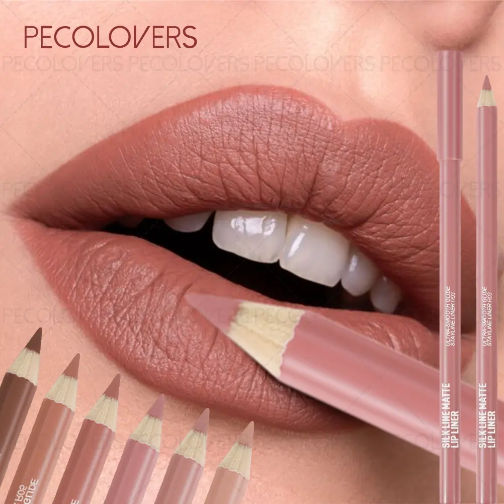 6pcs/set Waterproof Lipstick Lip Liner Pencil Matte Espresso Lip Liner Outline Lip Contour Line Makeup Sexy Red Lipliner Pen, Beauty Makeup
