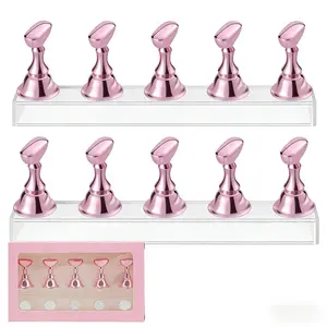 Reusable Nail Art Display Stand Compact Magnetic Holder with Adhesive Pad for Home or Salon Use Perfect Valentine's Gift